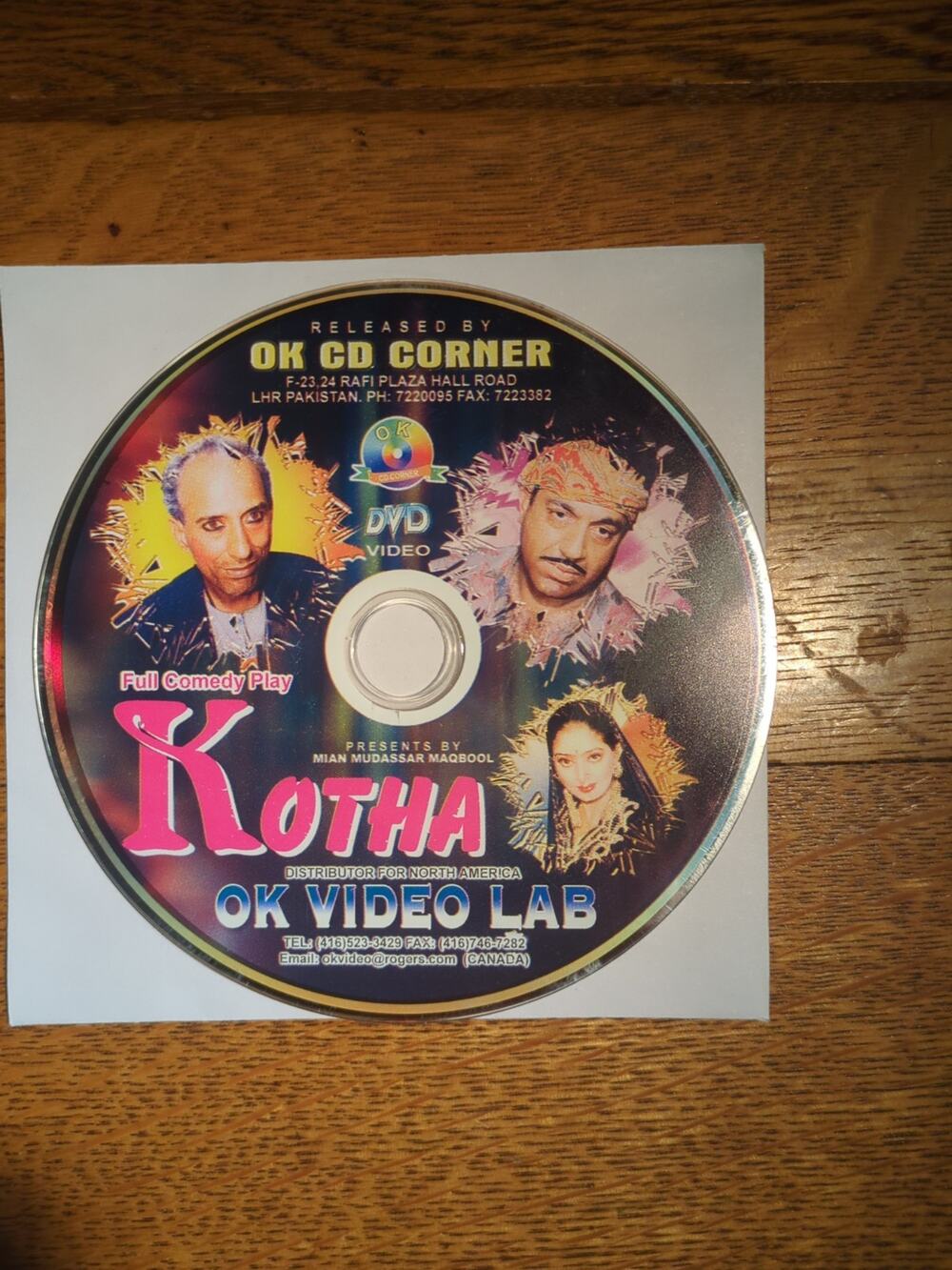 Kotha Pakistani Comedy Drama Ok Cd Corner Disc Only